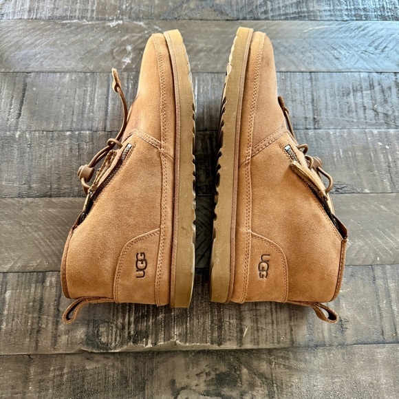 UGG Neumel Adaptive Men\'s Zipper Fleece Lined Brown Boots 1118710 Brown Size 12